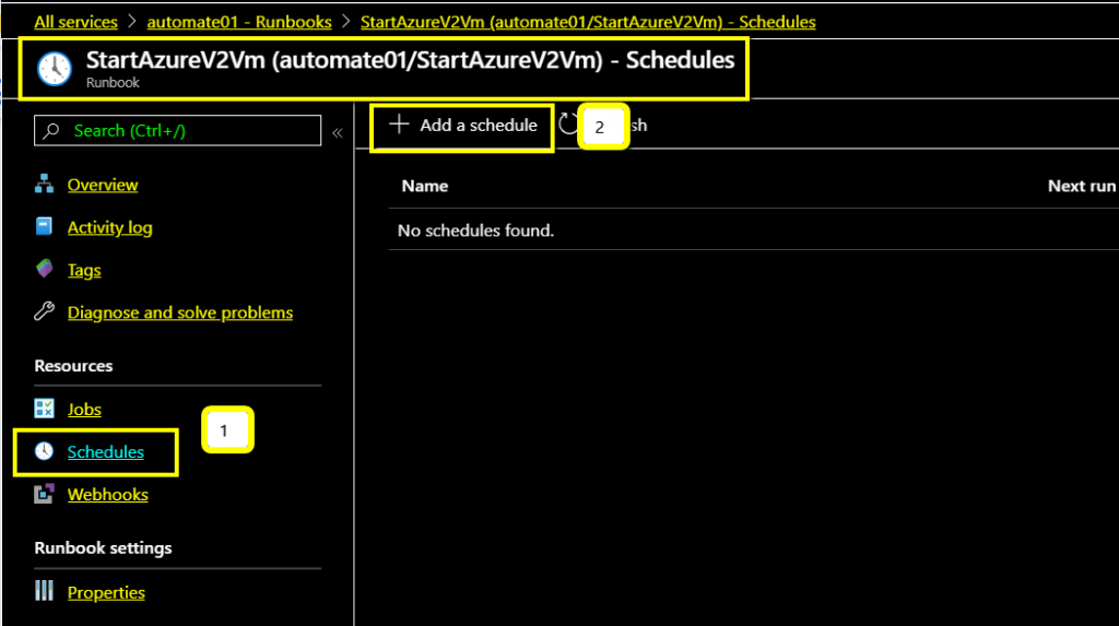 Start Azure V2 VM and Schedule the Azure VM
