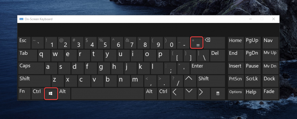 how to zoom in screen on windows 10