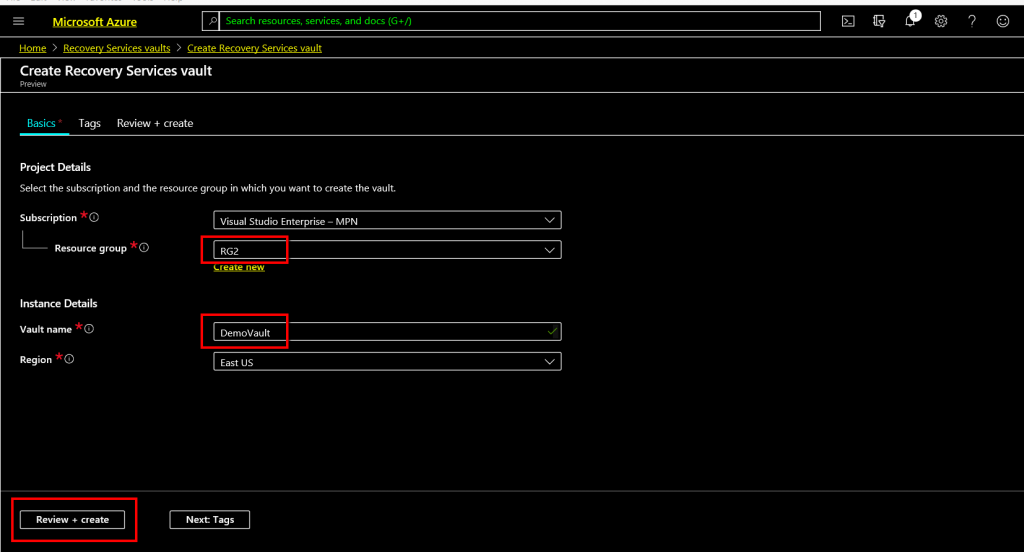 Azure-Virtual Machine Backup