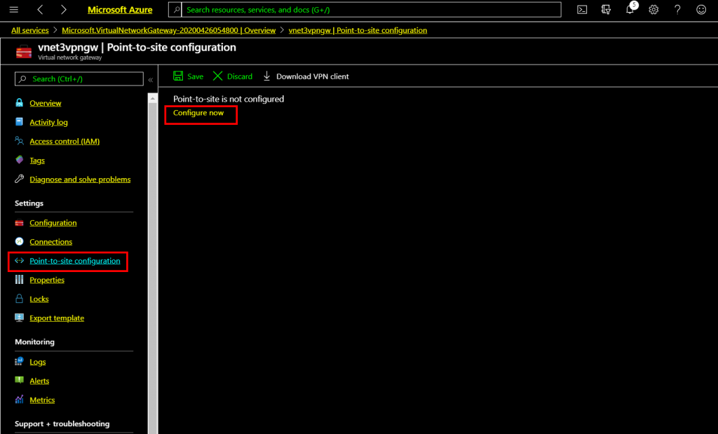 Azure Point to Site VPN Setup