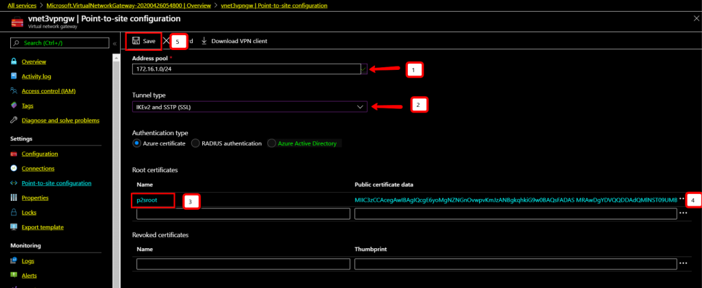 Azure Point to Site VPN Setup