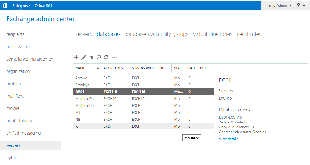 Exchange Server 2013/2016 Content-Index state Disabled