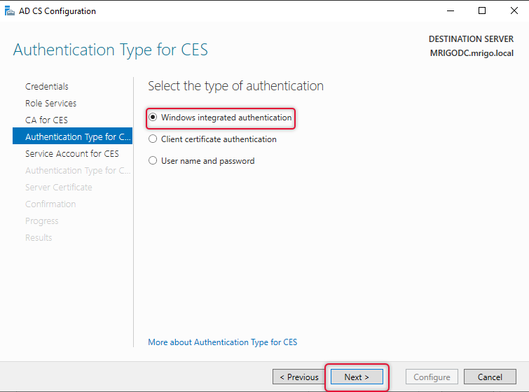 Configure Active Directory Certificate Services