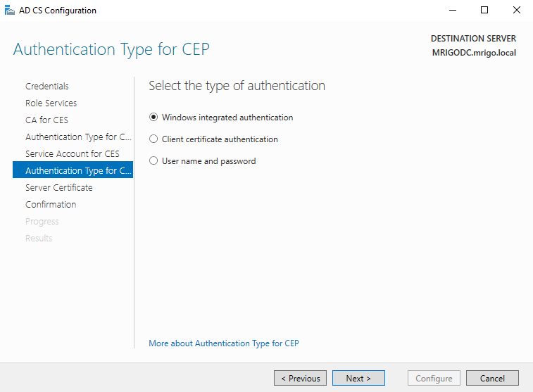 Configure Active Directory Certificate Services