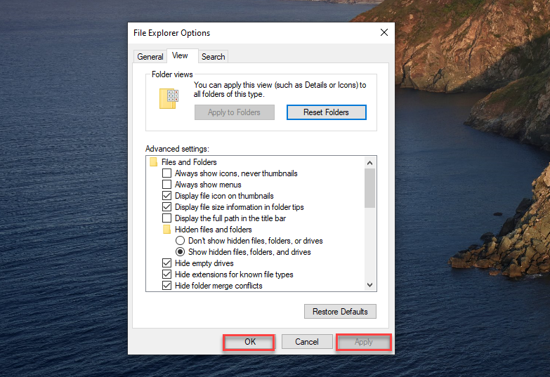 How to Show Hidden Folders in Windows 10