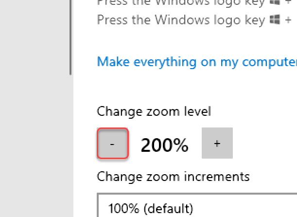 how to zoom in screen on windows 10