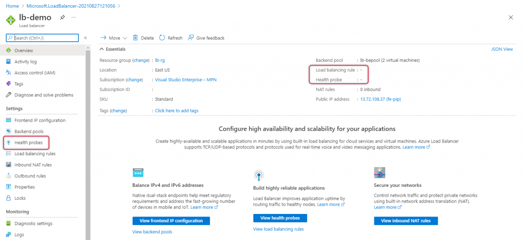 Create Azure Load Balancer