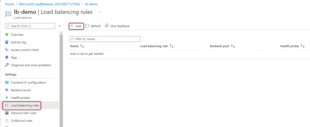 Create Azure Load Balancer