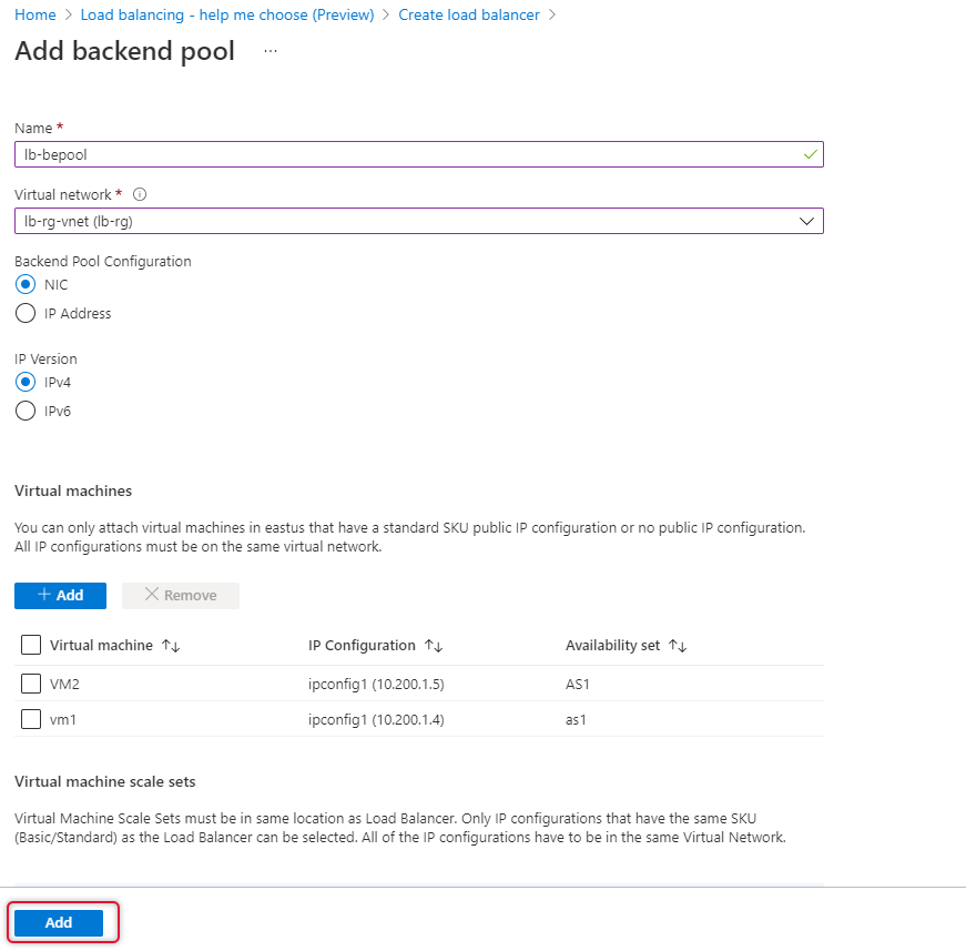 Create Azure Load Balancer